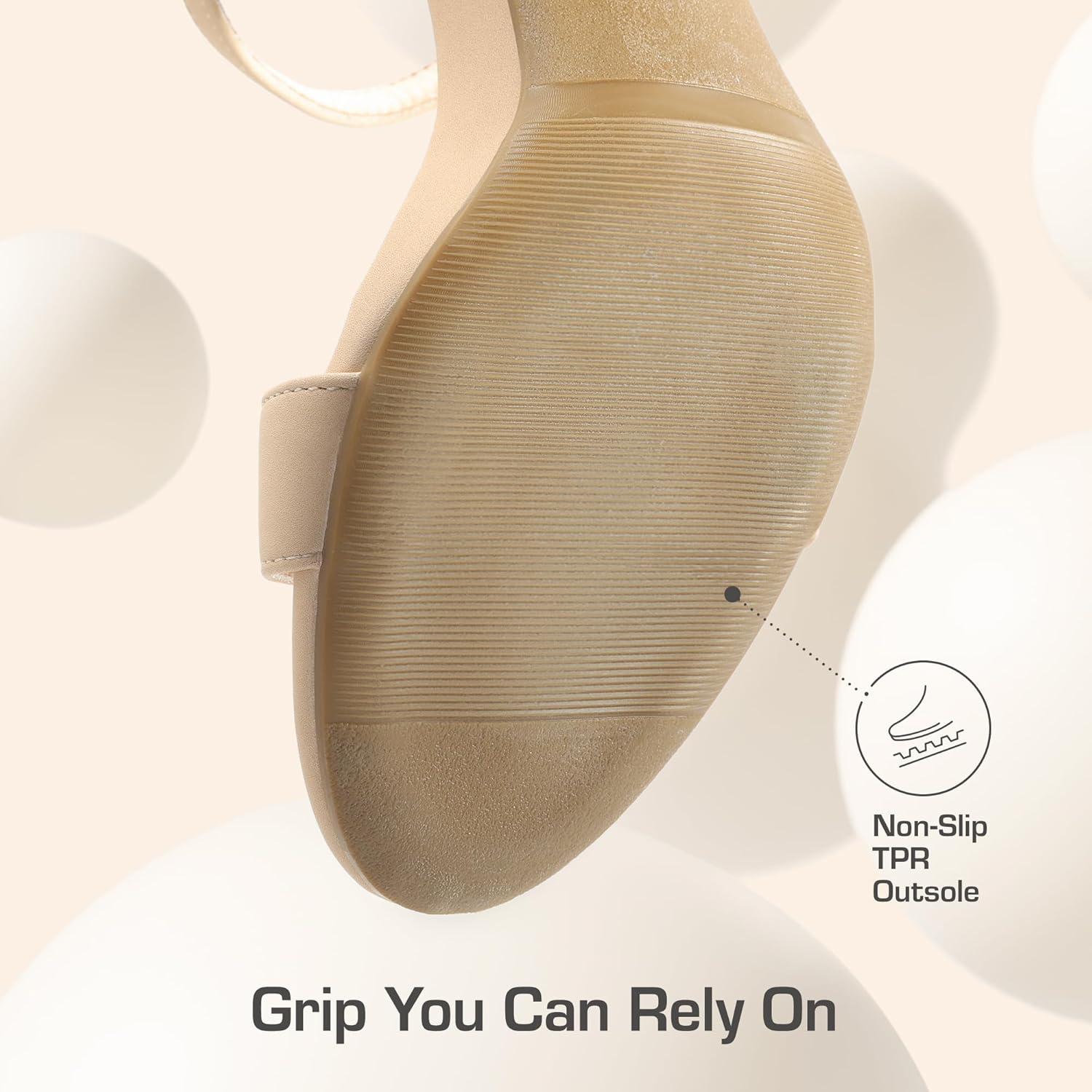 imageDREAM PAIRS Womens Chunky Heels Block Round Open Toe Ankle Strap Heel Fashion Wedding Party Comfort Dress Sandals ShoesNude