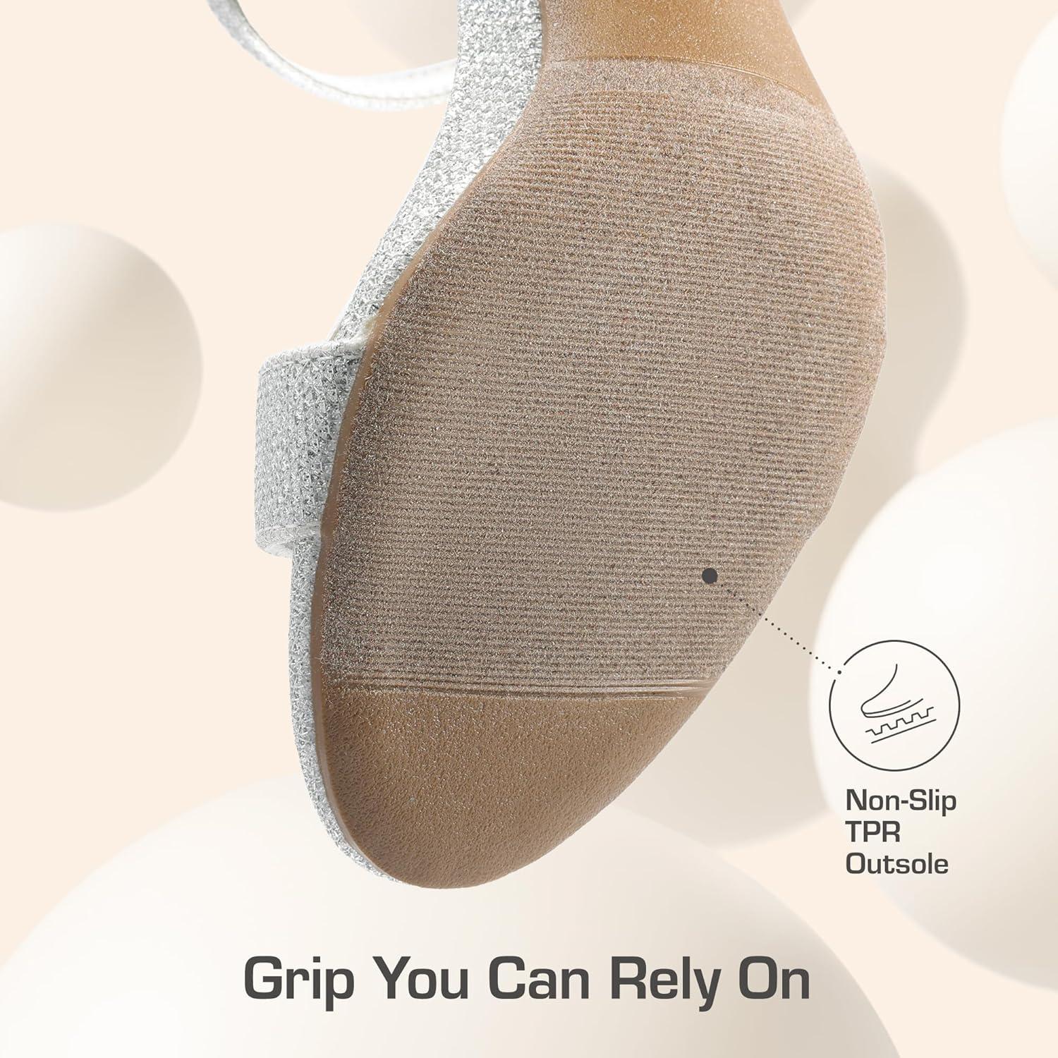 imageDREAM PAIRS Womens Chunky Heels Block Round Open Toe Ankle Strap Heel Fashion Wedding Party Comfort Dress Sandals ShoesSilverglitter