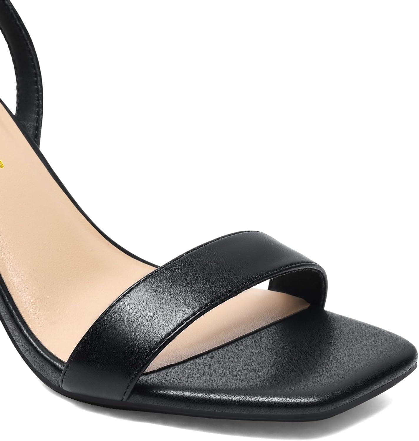 imageDREAM PAIRS Womens Chunky Heels Square Open Toe Ankle Buckle Strappy Block Heeled Sandals for Party Wedding DailyBlackpu