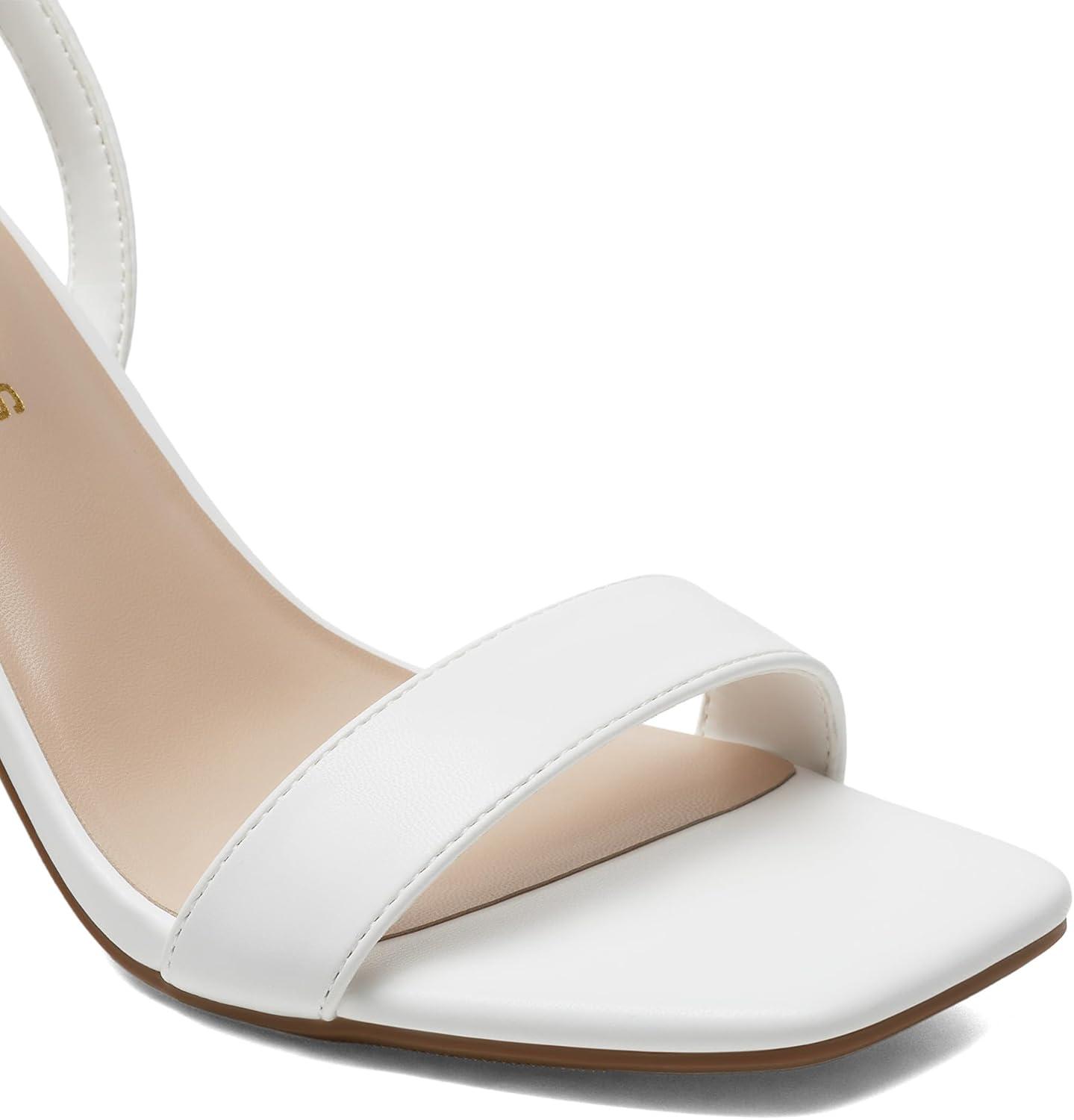 imageDREAM PAIRS Womens Chunky Heels Square Open Toe Ankle Buckle Strappy Block Heeled Sandals for Party Wedding DailyWhitepu