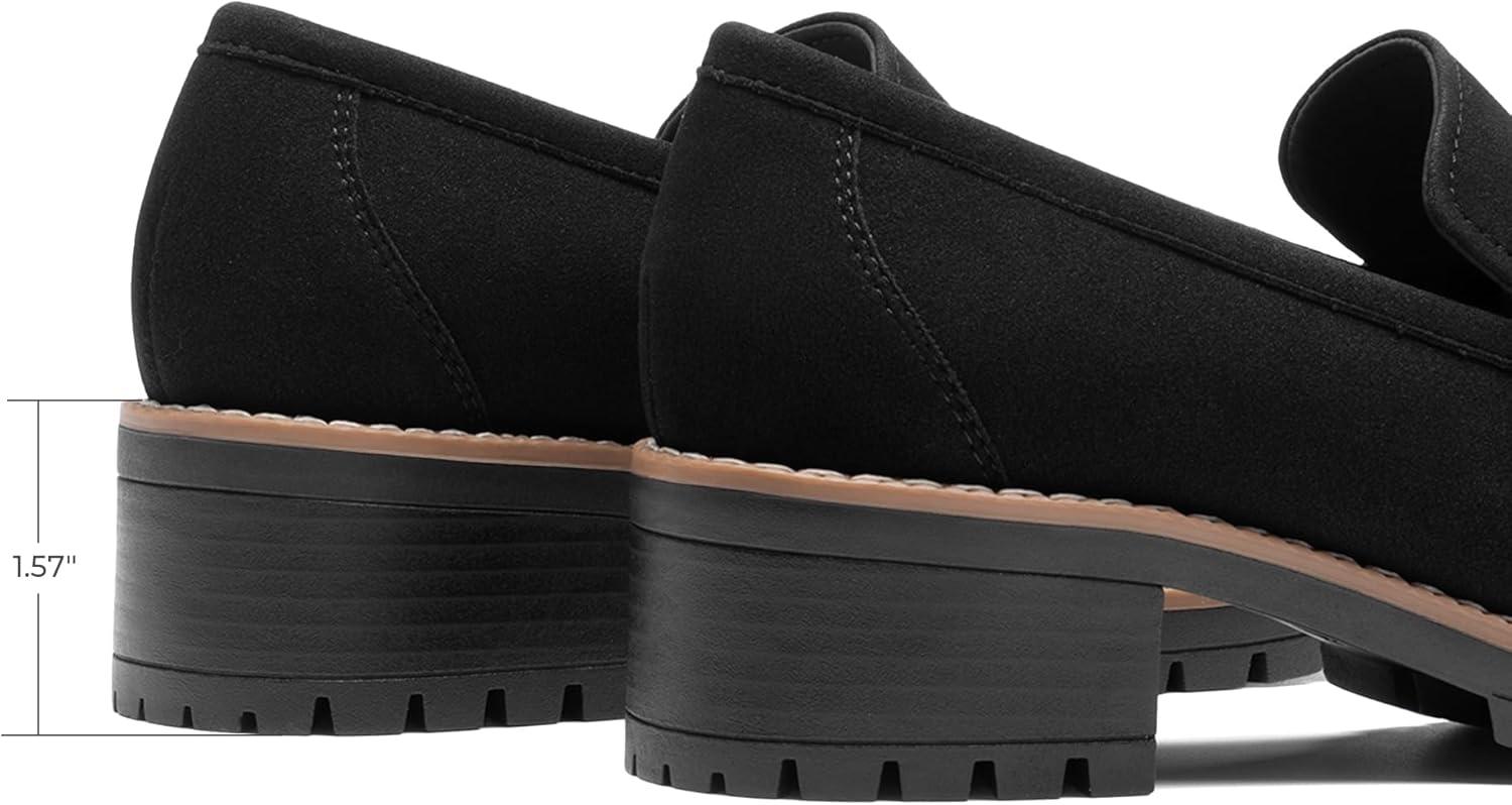 imageDREAM PAIRS Womens Chunky Loafers Platform Comfortable SlipOn Dressy Business Casual ShoesAll Black
