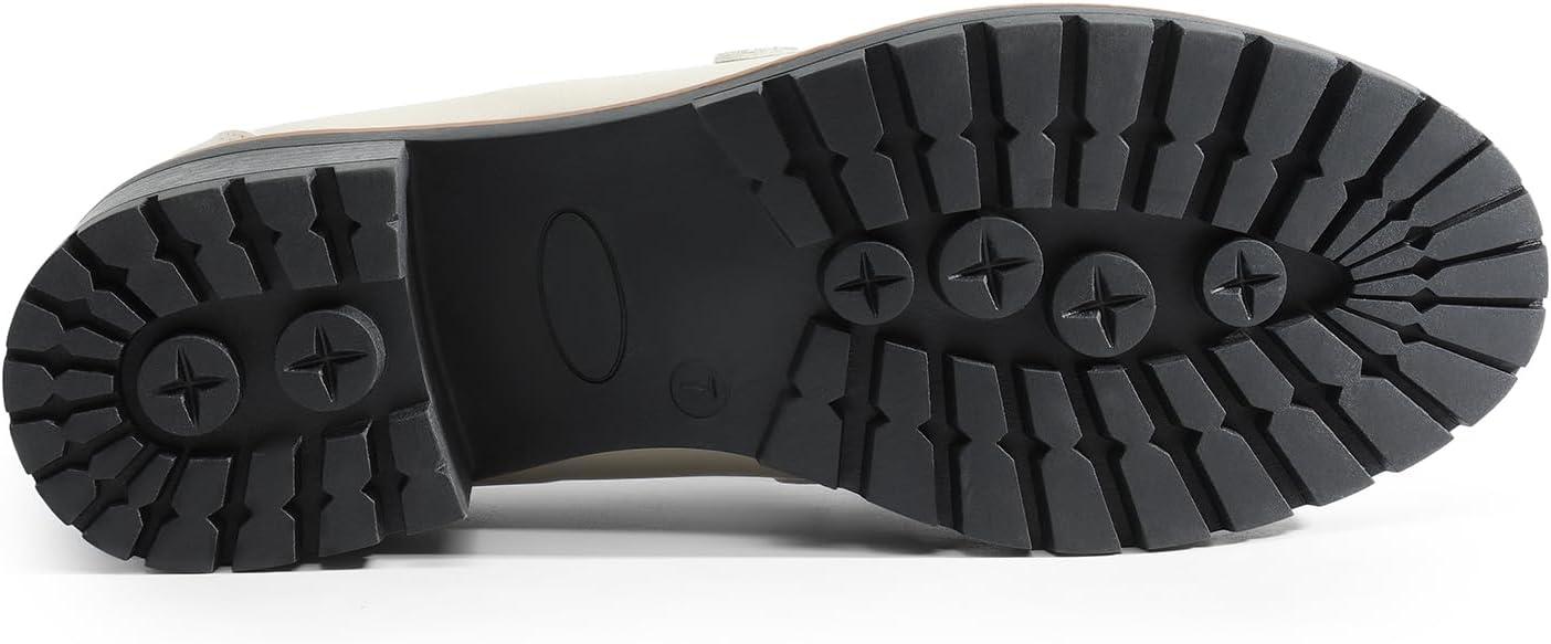 imageDREAM PAIRS Womens Chunky Loafers Platform Comfortable SlipOn Dressy Business Casual ShoesBeigepu