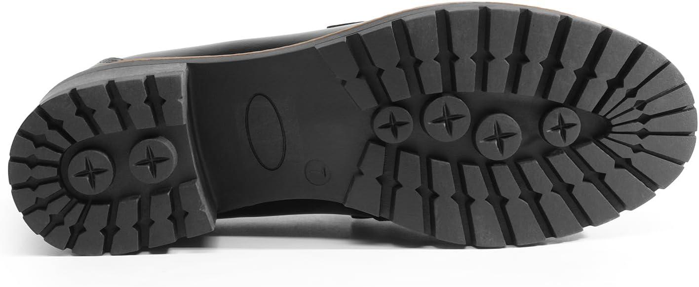 imageDREAM PAIRS Womens Chunky Loafers Platform Comfortable SlipOn Dressy Business Casual ShoesBlackpu