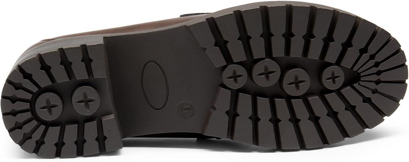 imageDREAM PAIRS Womens Chunky Loafers Platform Comfortable SlipOn Dressy Business Casual ShoesBrownpu