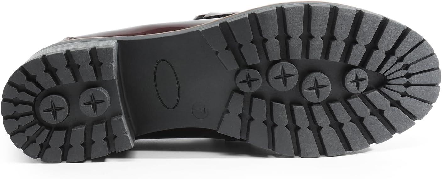 imageDREAM PAIRS Womens Chunky Loafers Platform Comfortable SlipOn Dressy Business Casual ShoesBurgundypat