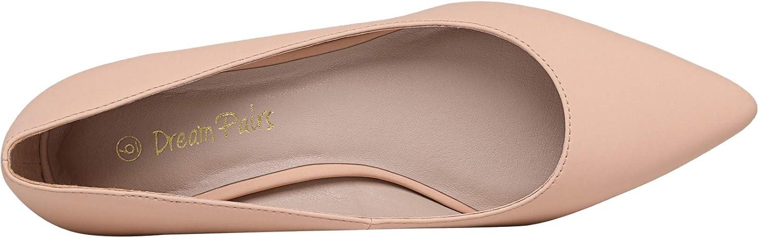 imageDREAM PAIRS Womens Chunky Low Block Heels Closed Toe Dress Pumps ShoesApricotNubuckPu