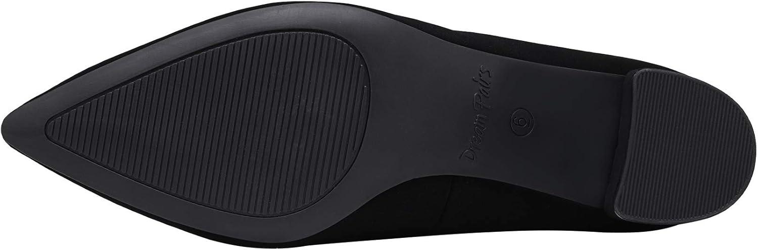 imageDREAM PAIRS Womens Chunky Low Block Heels Closed Toe Dress Pumps ShoesBlackNubuckPu