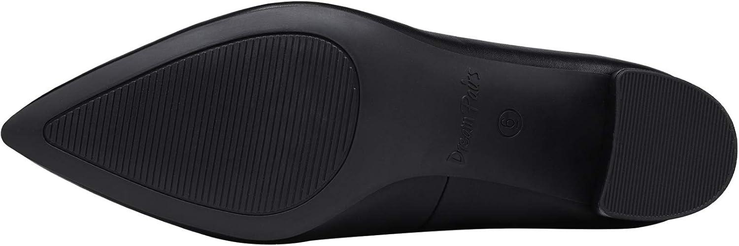 imageDREAM PAIRS Womens Chunky Low Block Heels Closed Toe Dress Pumps ShoesBlackPu