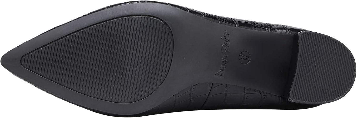 imageDREAM PAIRS Womens Chunky Low Block Heels Closed Toe Dress Pumps ShoesBlackStonePu