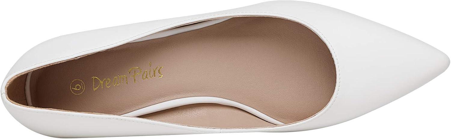 imageDREAM PAIRS Womens Chunky Low Block Heels Closed Toe Dress Pumps ShoesCreamyWhitePu