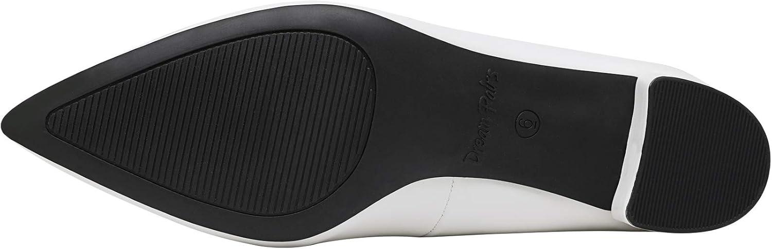 imageDREAM PAIRS Womens Chunky Low Block Heels Closed Toe Dress Pumps ShoesCreamyWhitePu