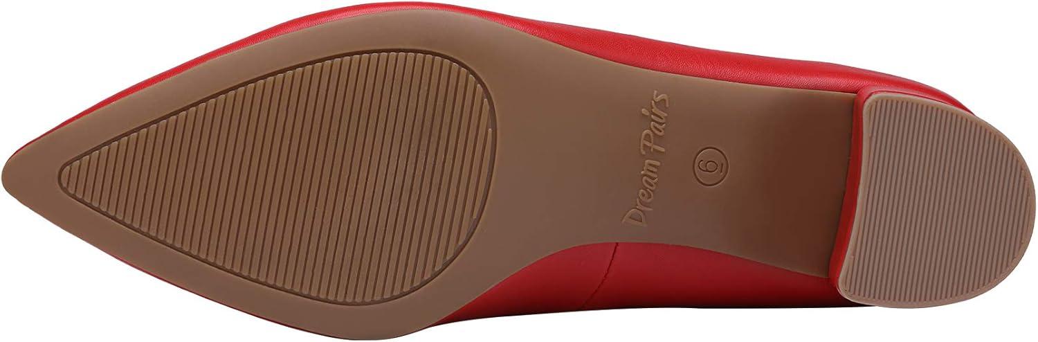 imageDREAM PAIRS Womens Chunky Low Block Heels Closed Toe Dress Pumps ShoesRedPu