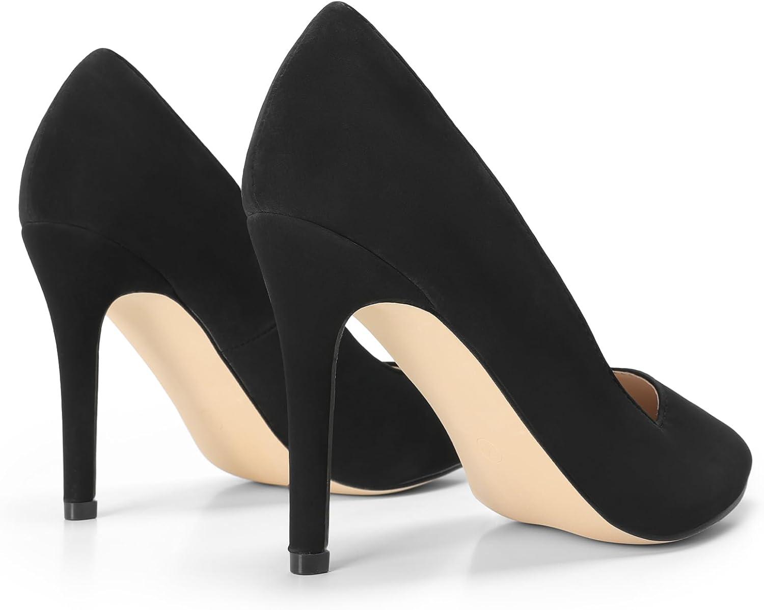 imageDREAM PAIRS Womens Closed Toe High Heels Dress Pointed Toe Wedding Pump ShoesBlackNubuck