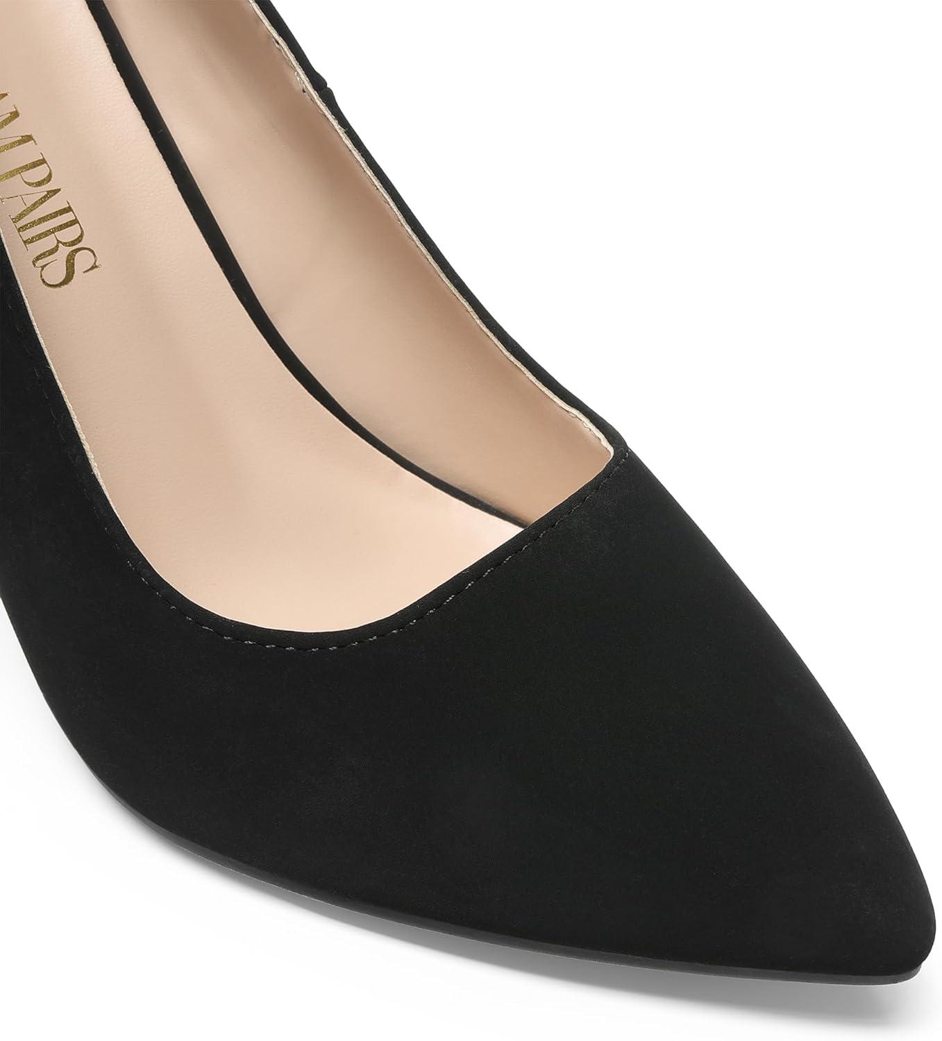 imageDREAM PAIRS Womens Closed Toe High Heels Dress Pointed Toe Wedding Pump ShoesBlackNubuck