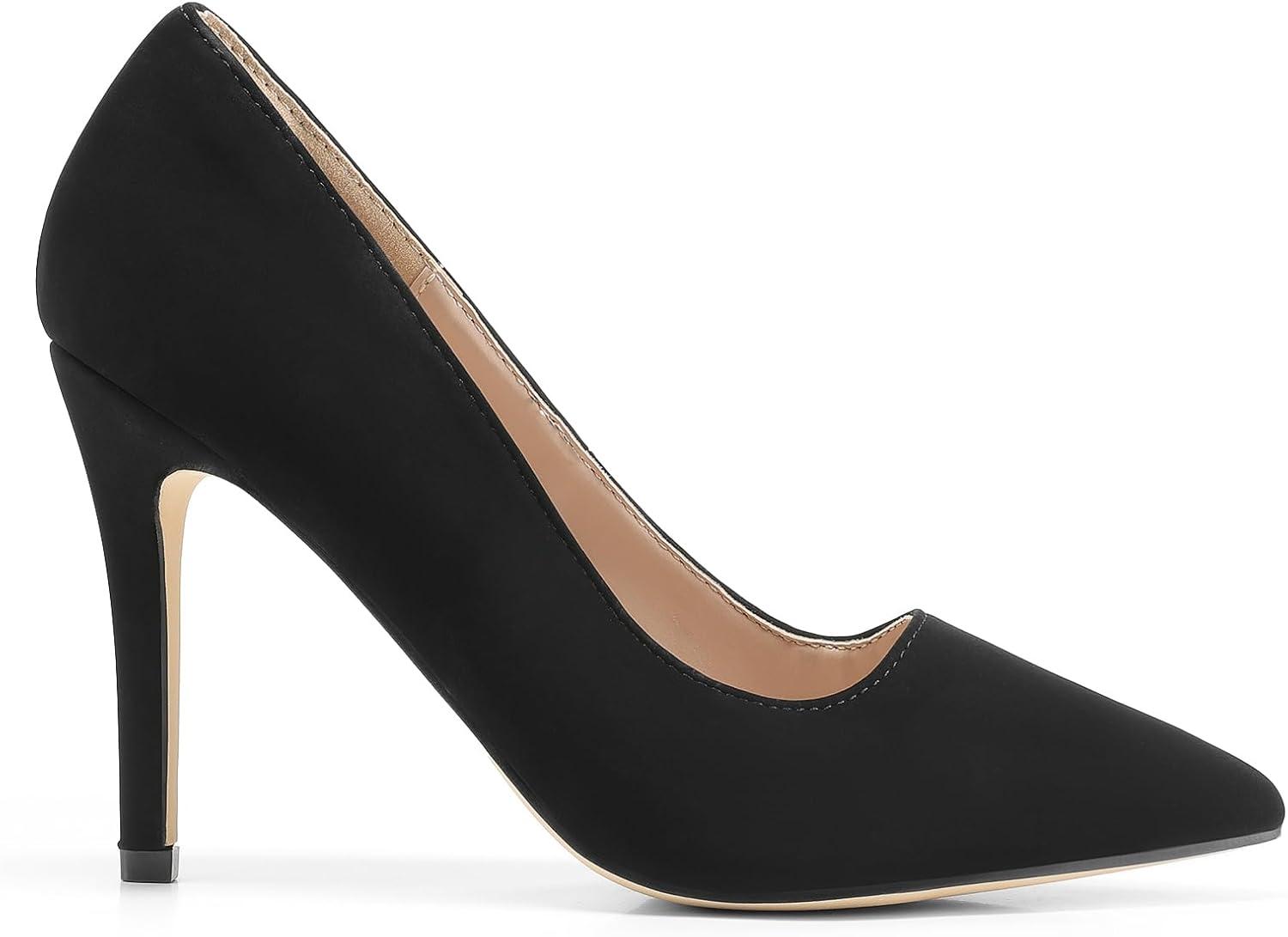 imageDREAM PAIRS Womens Closed Toe High Heels Dress Pointed Toe Wedding Pump ShoesBlackNubuck