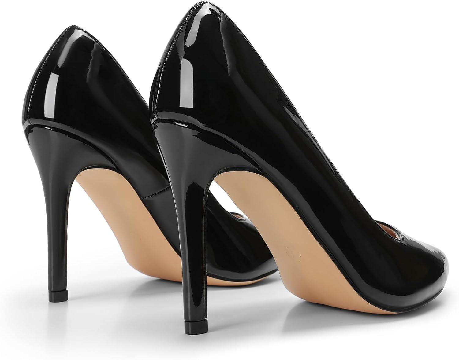 imageDREAM PAIRS Womens Closed Toe High Heels Dress Pointed Toe Wedding Pump ShoesBlackPat