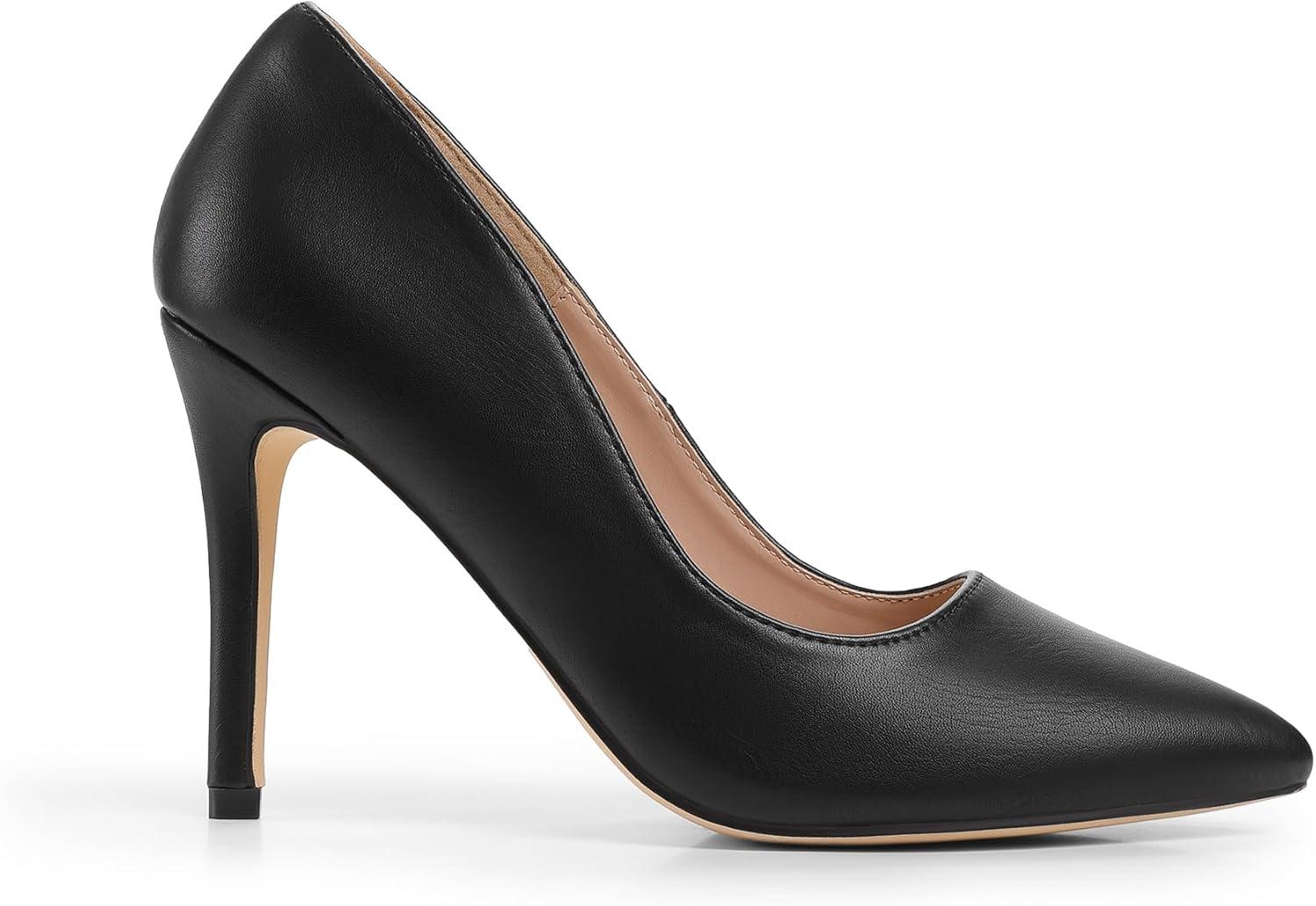 imageDREAM PAIRS Womens Closed Toe High Heels Dress Pointed Toe Wedding Pump ShoesBlackPu