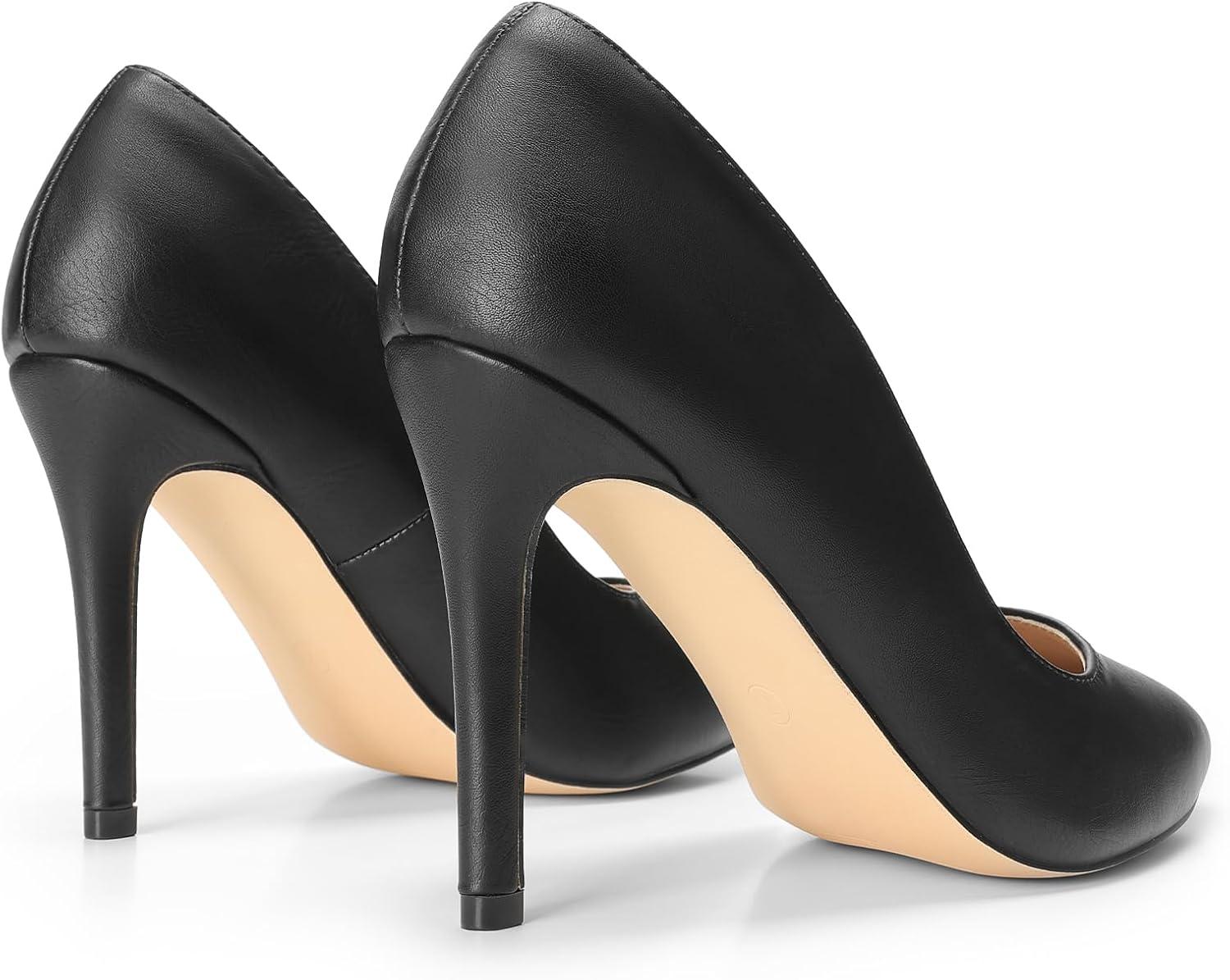 imageDREAM PAIRS Womens Closed Toe High Heels Dress Pointed Toe Wedding Pump ShoesBlackPu