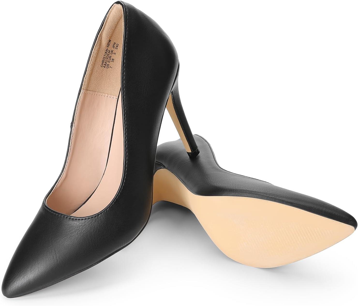 imageDREAM PAIRS Womens Closed Toe High Heels Dress Pointed Toe Wedding Pump ShoesBlackPu