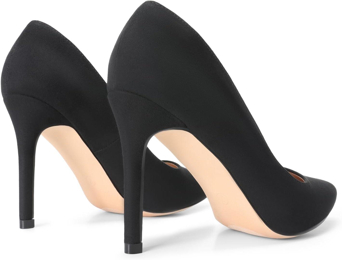 imageDREAM PAIRS Womens Closed Toe High Heels Dress Pointed Toe Wedding Pump ShoesBlackSuede