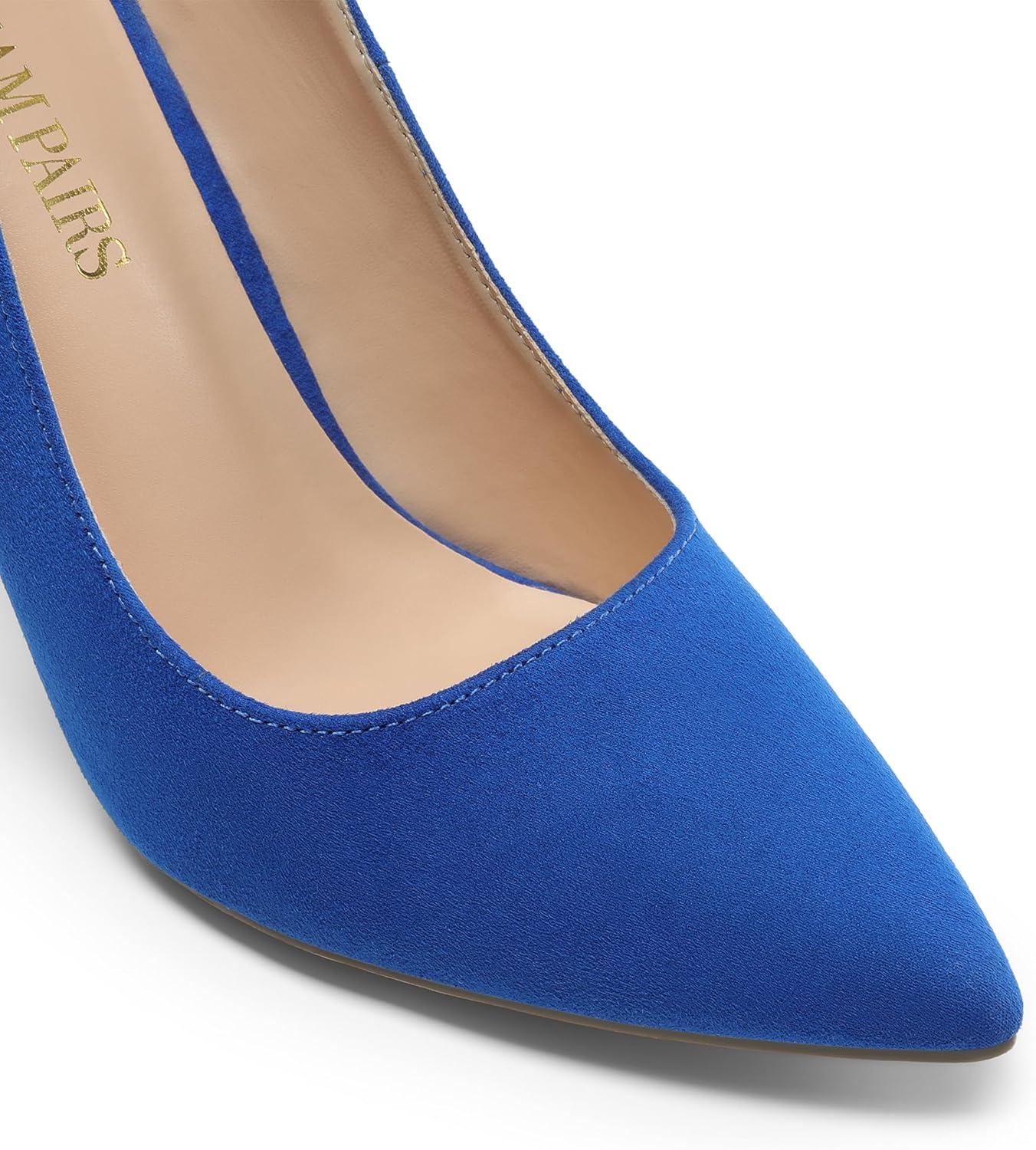 imageDREAM PAIRS Womens Closed Toe High Heels Dress Pointed Toe Wedding Pump ShoesRoyalBlue