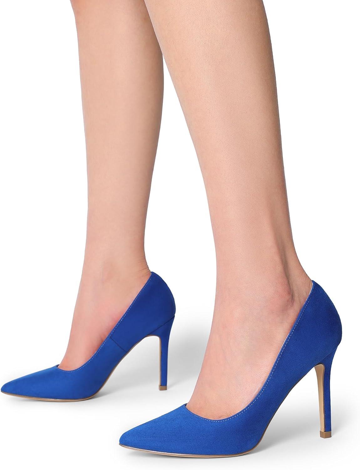 imageDREAM PAIRS Womens Closed Toe High Heels Dress Pointed Toe Wedding Pump ShoesRoyalBlue