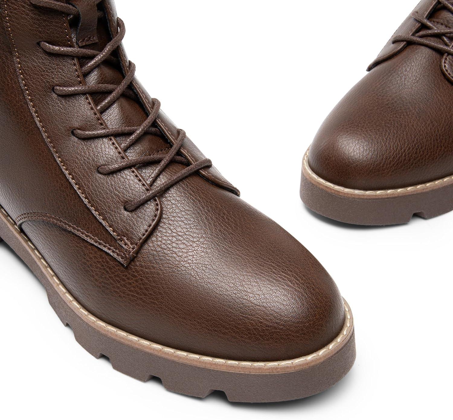 imageDREAM PAIRS Womens Combat Ankle Boots Lace up Lug Sole Fashion Booties ShoesBrown