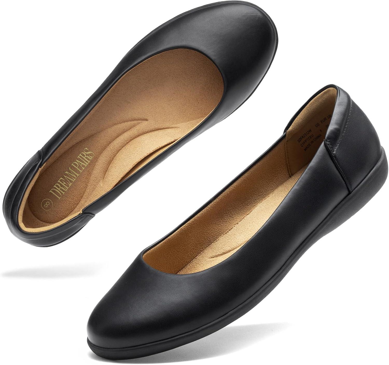 imageDREAM PAIRS Womens Comfortable Ballet Dressy Work Flats Round Toe Slip on Office ShoesBlack