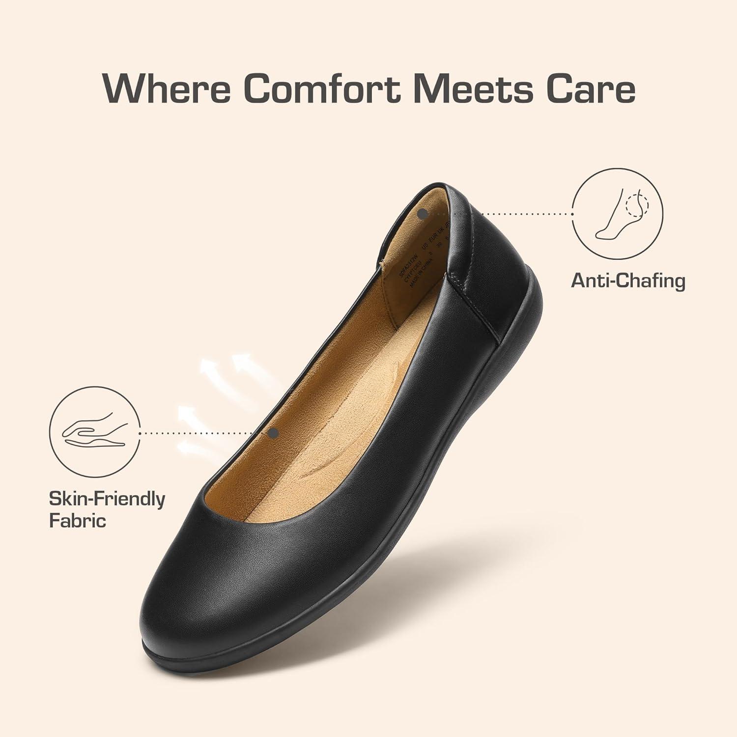 imageDREAM PAIRS Womens Comfortable Ballet Dressy Work Flats Round Toe Slip on Office ShoesBlack