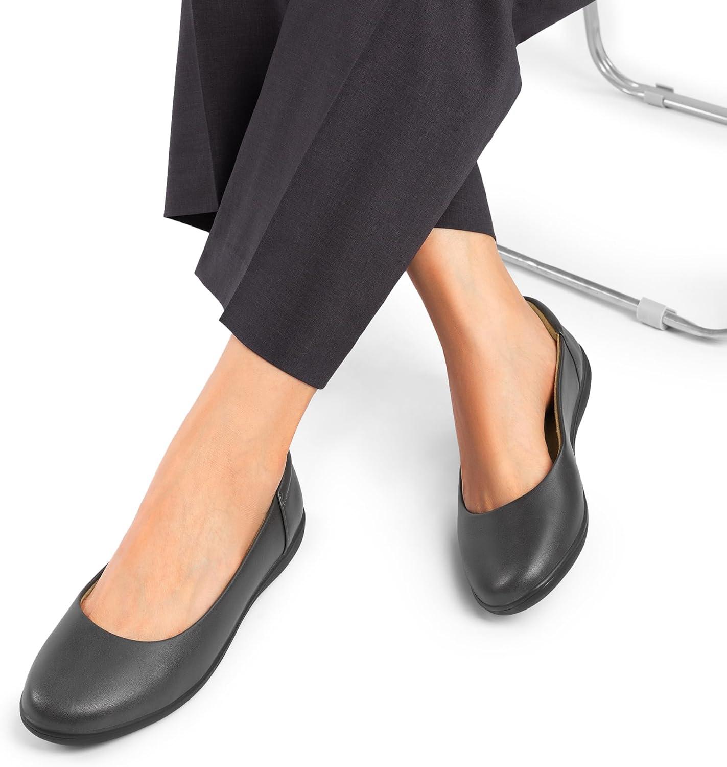 imageDREAM PAIRS Womens Comfortable Ballet Dressy Work Flats Round Toe Slip on Office ShoesDark Greypu