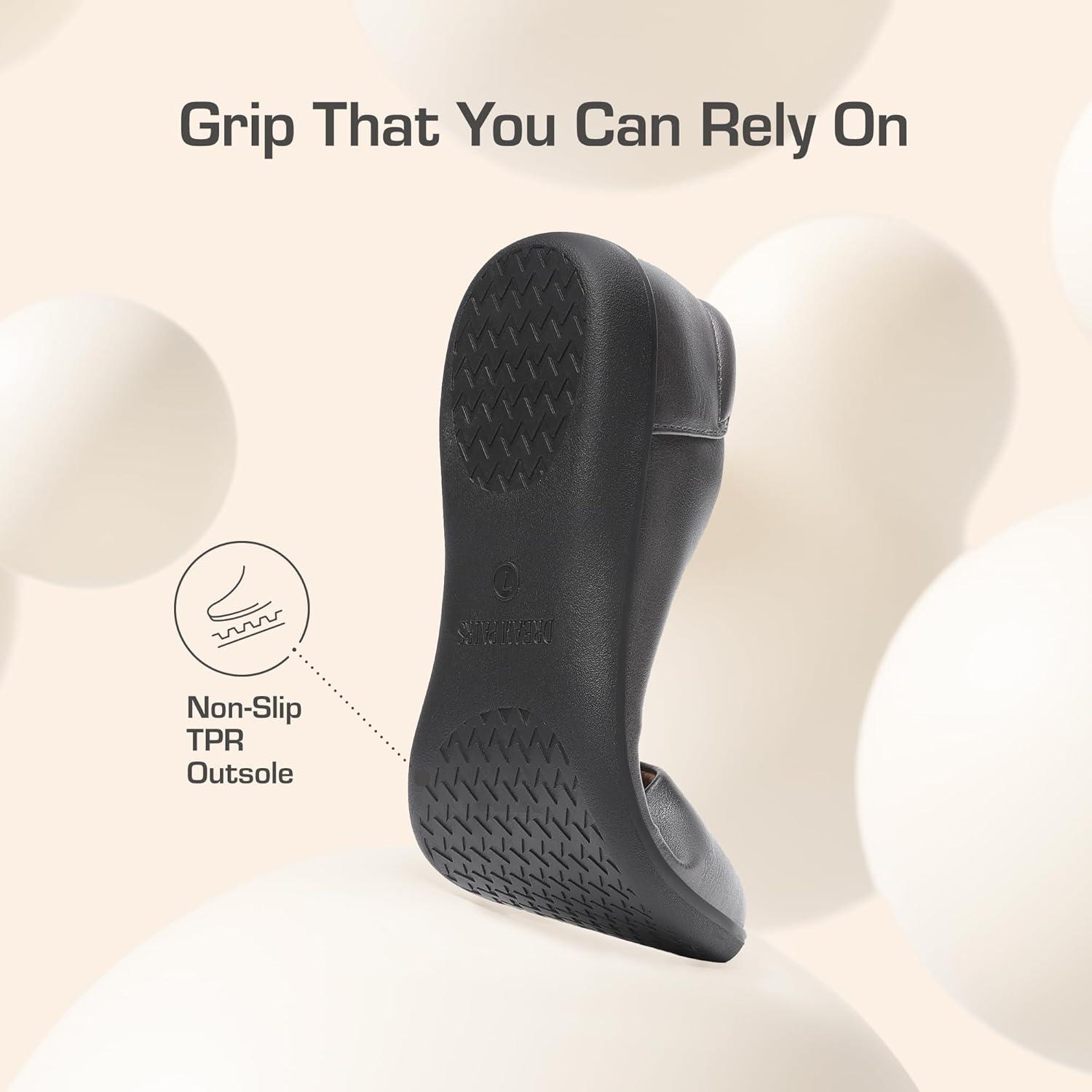 imageDREAM PAIRS Womens Comfortable Ballet Dressy Work Flats Round Toe Slip on Office ShoesDark Greypu