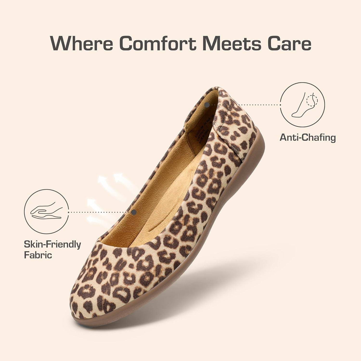 imageDREAM PAIRS Womens Comfortable Ballet Dressy Work Flats Round Toe Slip on Office ShoesLeopard