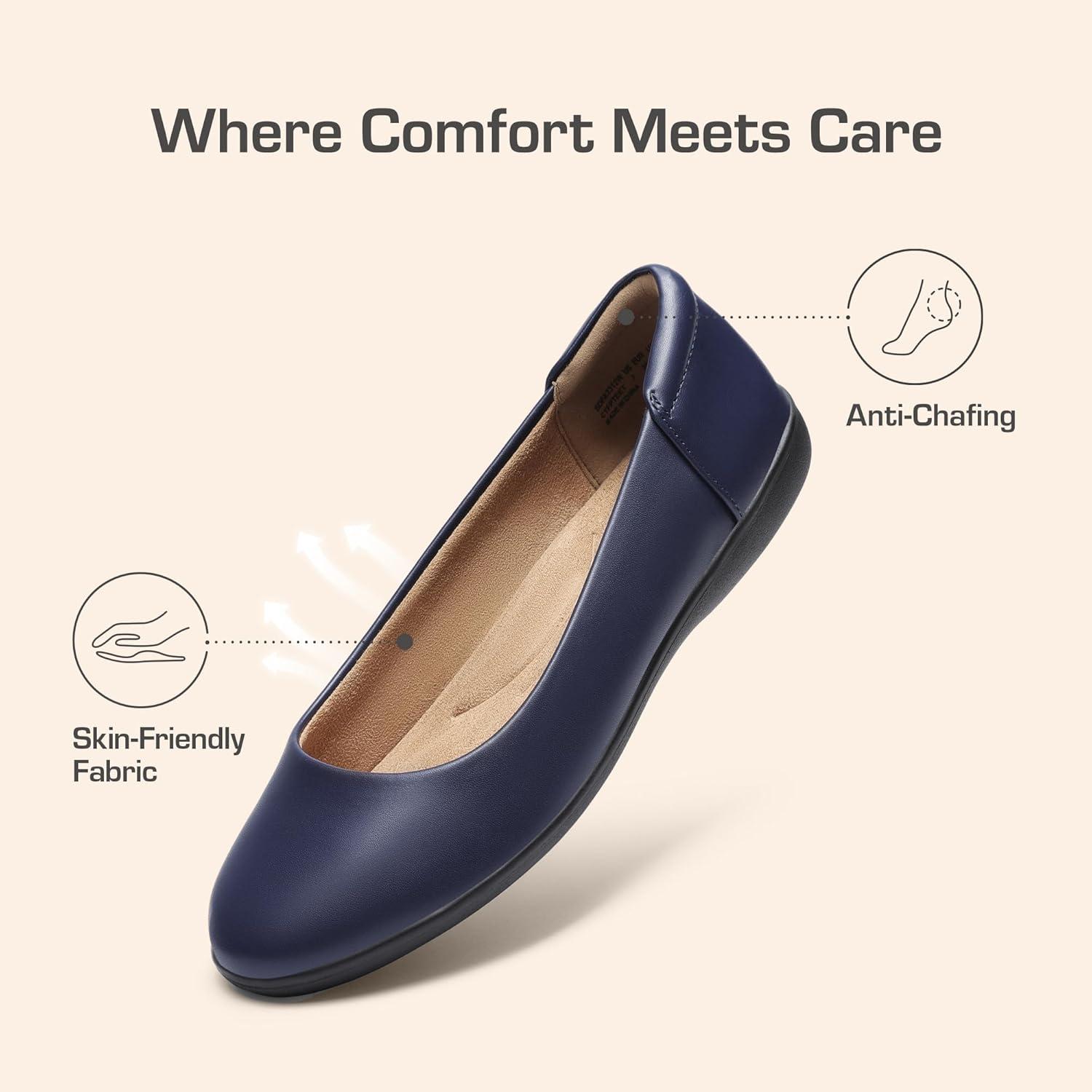 imageDREAM PAIRS Womens Comfortable Ballet Dressy Work Flats Round Toe Slip on Office ShoesNavy