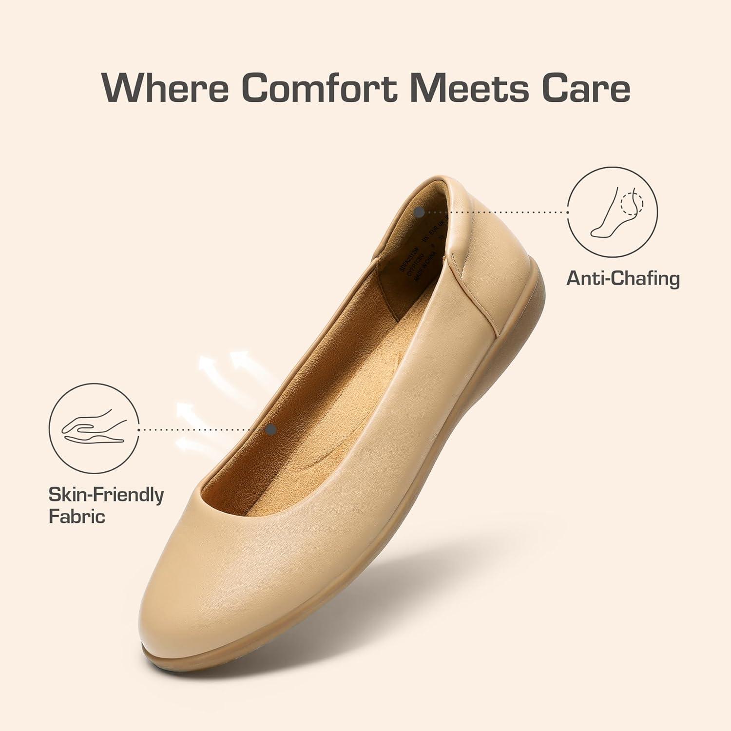 imageDREAM PAIRS Womens Comfortable Ballet Dressy Work Flats Round Toe Slip on Office ShoesNude