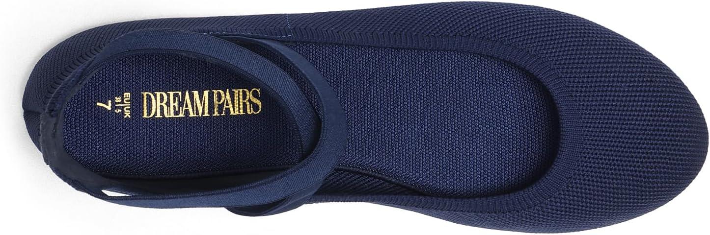 imageDREAM PAIRS Womens Comfortable Fashion Elastic Ankle Straps Flats ShoesNavy