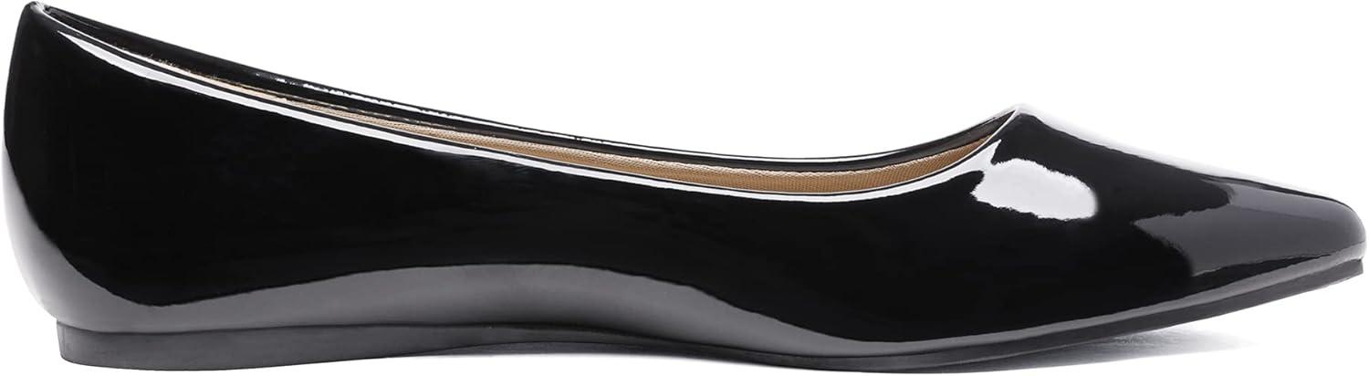 imageDREAM PAIRS Womens Dress Pointed Toe Flats Ballet Comfort Soft Slip On Casual Flat Shoes for Work Office BusinessBlackPat