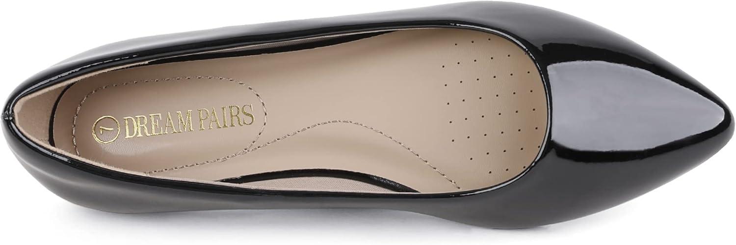 imageDREAM PAIRS Womens Dress Pointed Toe Flats Ballet Comfort Soft Slip On Casual Flat Shoes for Work Office BusinessBlackPat