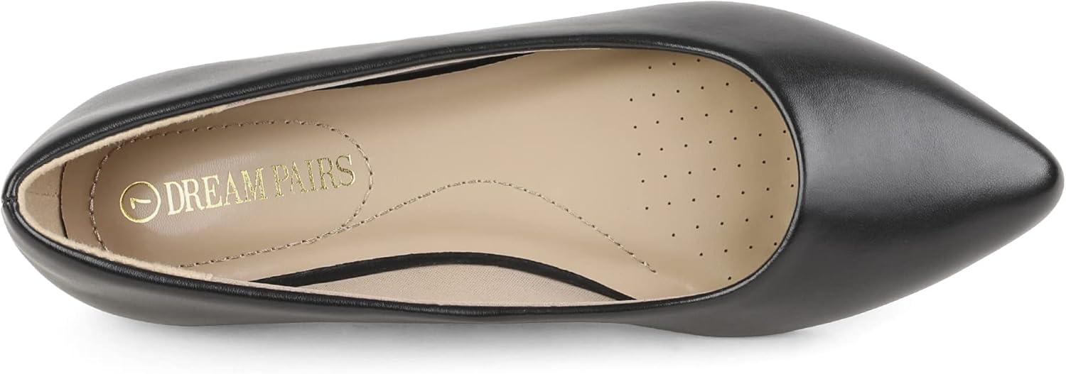 imageDREAM PAIRS Womens Dress Pointed Toe Flats Ballet Comfort Soft Slip On Casual Flat Shoes for Work Office BusinessBlackPu