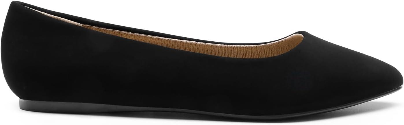 imageDREAM PAIRS Womens Dress Pointed Toe Flats Ballet Comfort Soft Slip On Casual Flat Shoes for Work Office BusinessBlacknubuck
