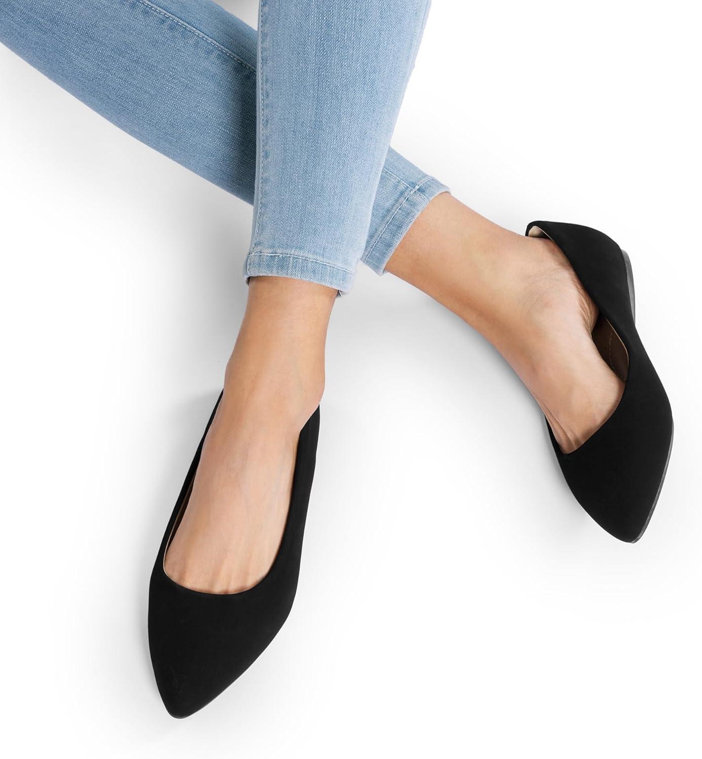 imageDREAM PAIRS Womens Dress Pointed Toe Flats Ballet Comfort Soft Slip On Casual Flat Shoes for Work Office BusinessBlacknubuck