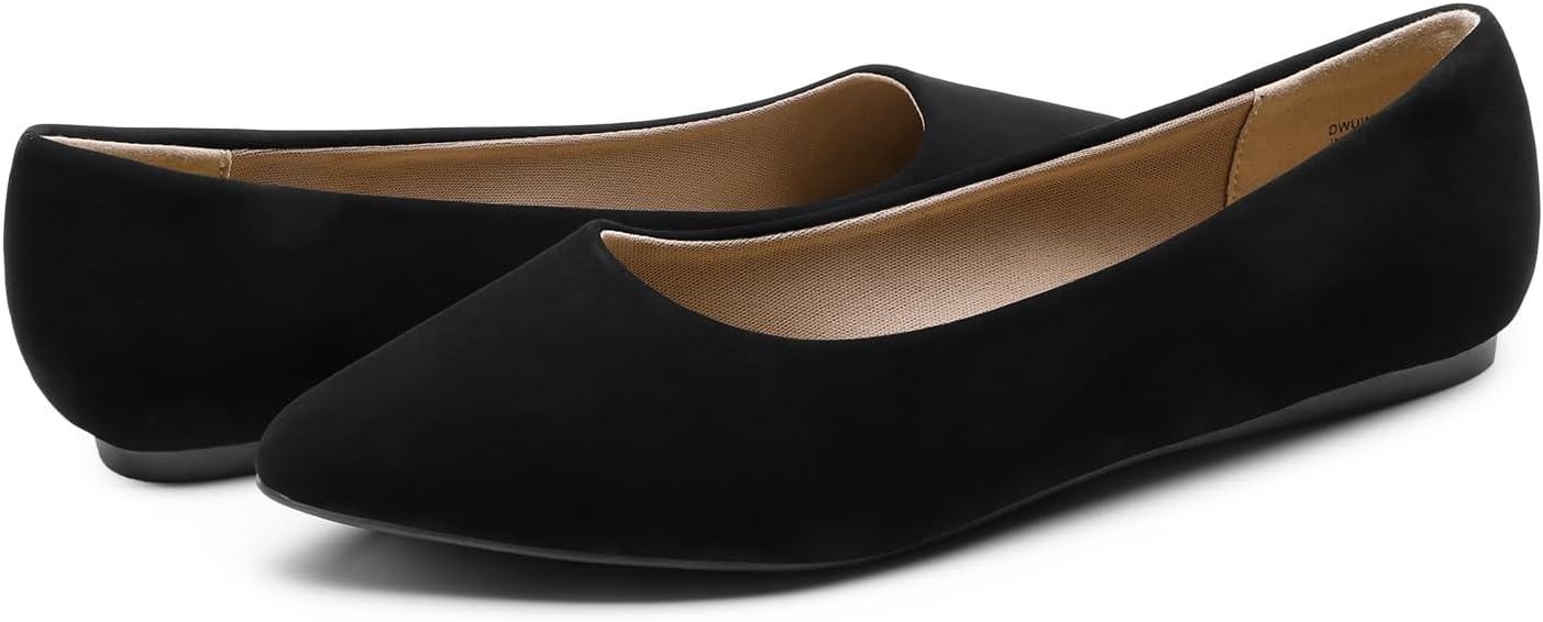 imageDREAM PAIRS Womens Dress Pointed Toe Flats Ballet Comfort Soft Slip On Casual Flat Shoes for Work Office BusinessBlacknubuck