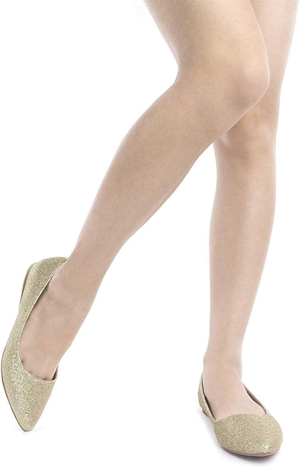 imageDREAM PAIRS Womens Dress Pointed Toe Flats Ballet Comfort Soft Slip On Casual Flat Shoes for Work Office BusinessGoldGlitter