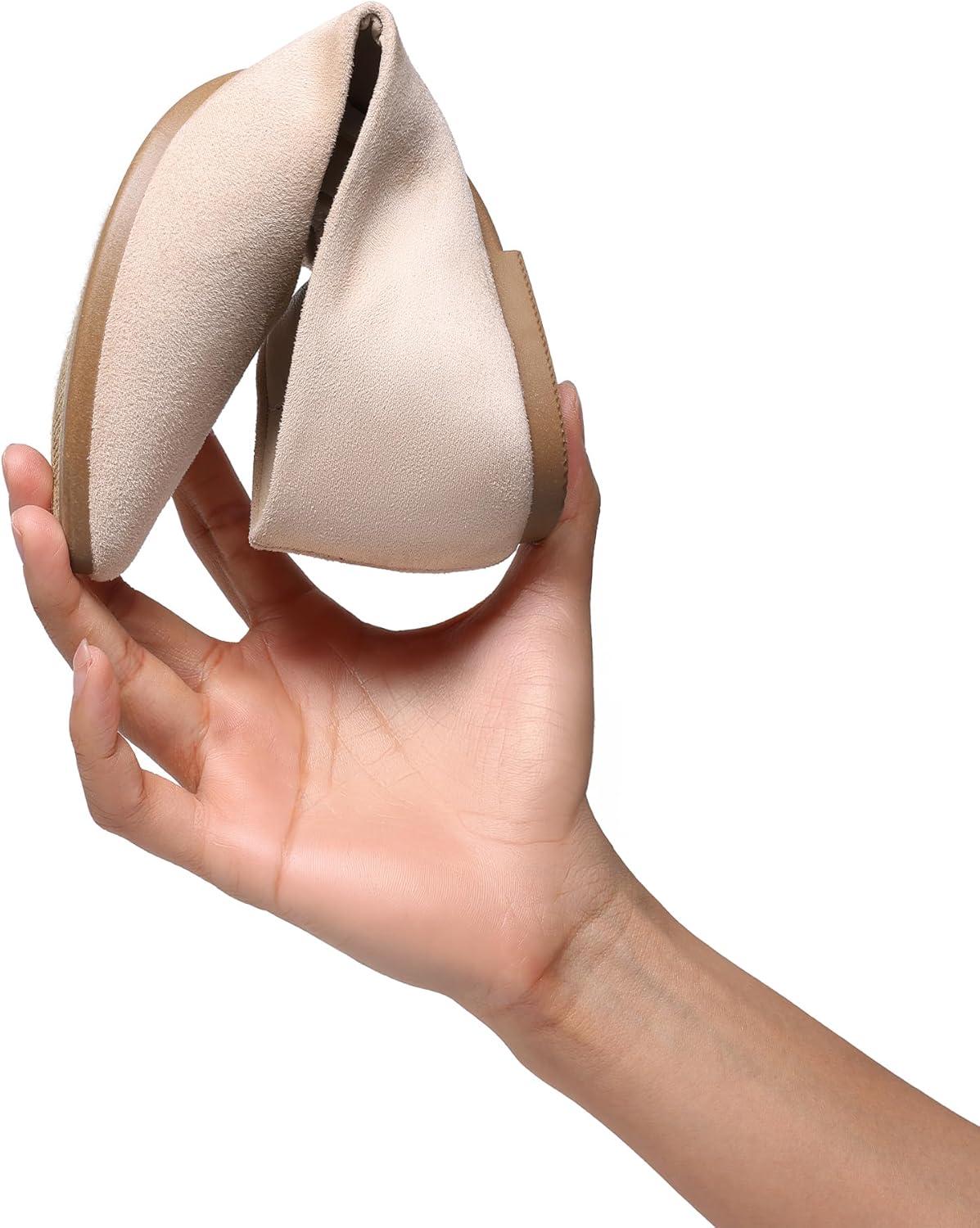 imageDREAM PAIRS Womens Flats Comfortable Slip On Business Work Office Casual Suede Ballet Flats Pointed Toe Dress ShoesNude