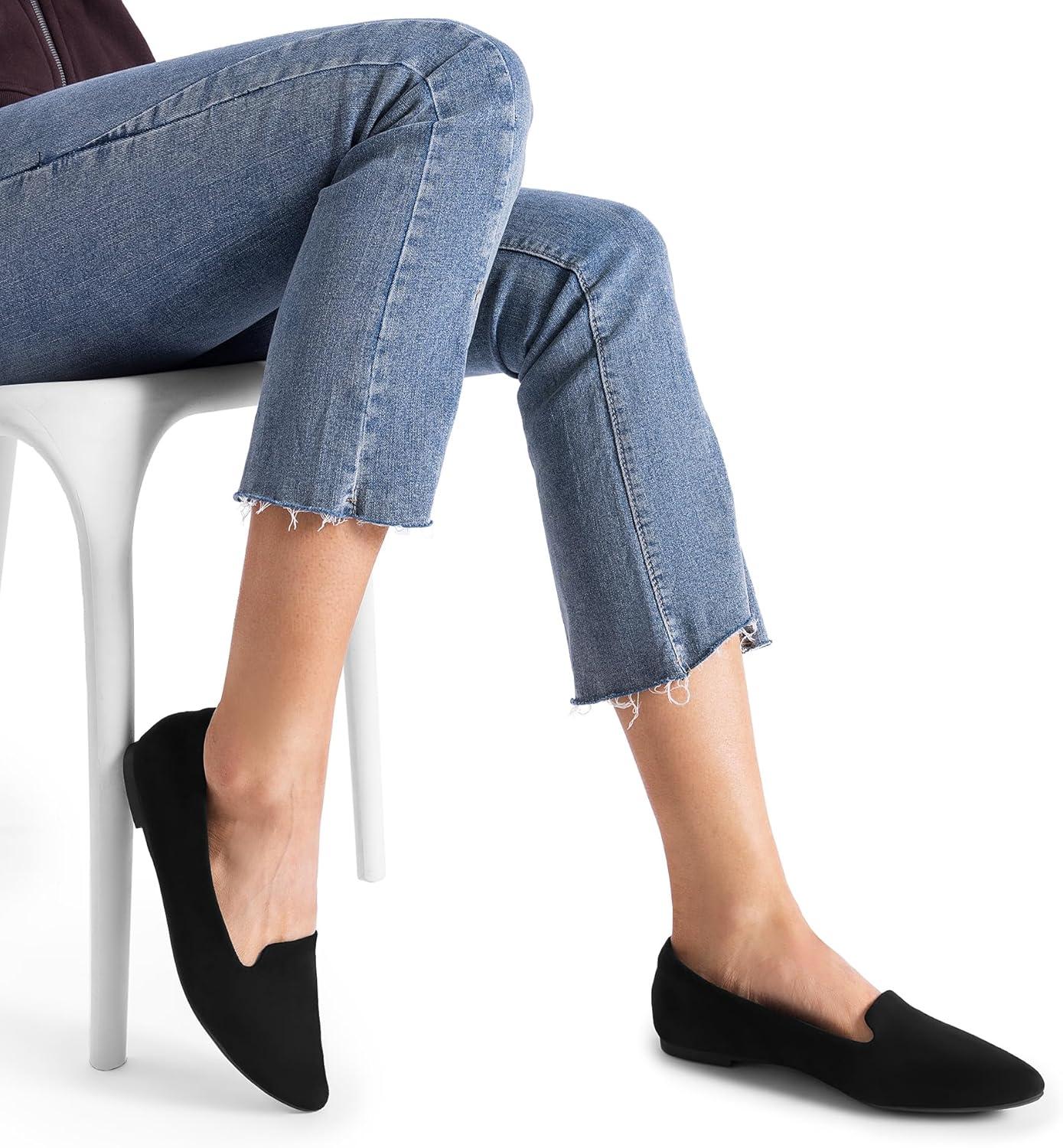 imageDREAM PAIRS Womens Flats Pointed Toe SlipOn Dressy Flat Shoes Comfortable Business Casual Dress Shoes for Office WorkBlack