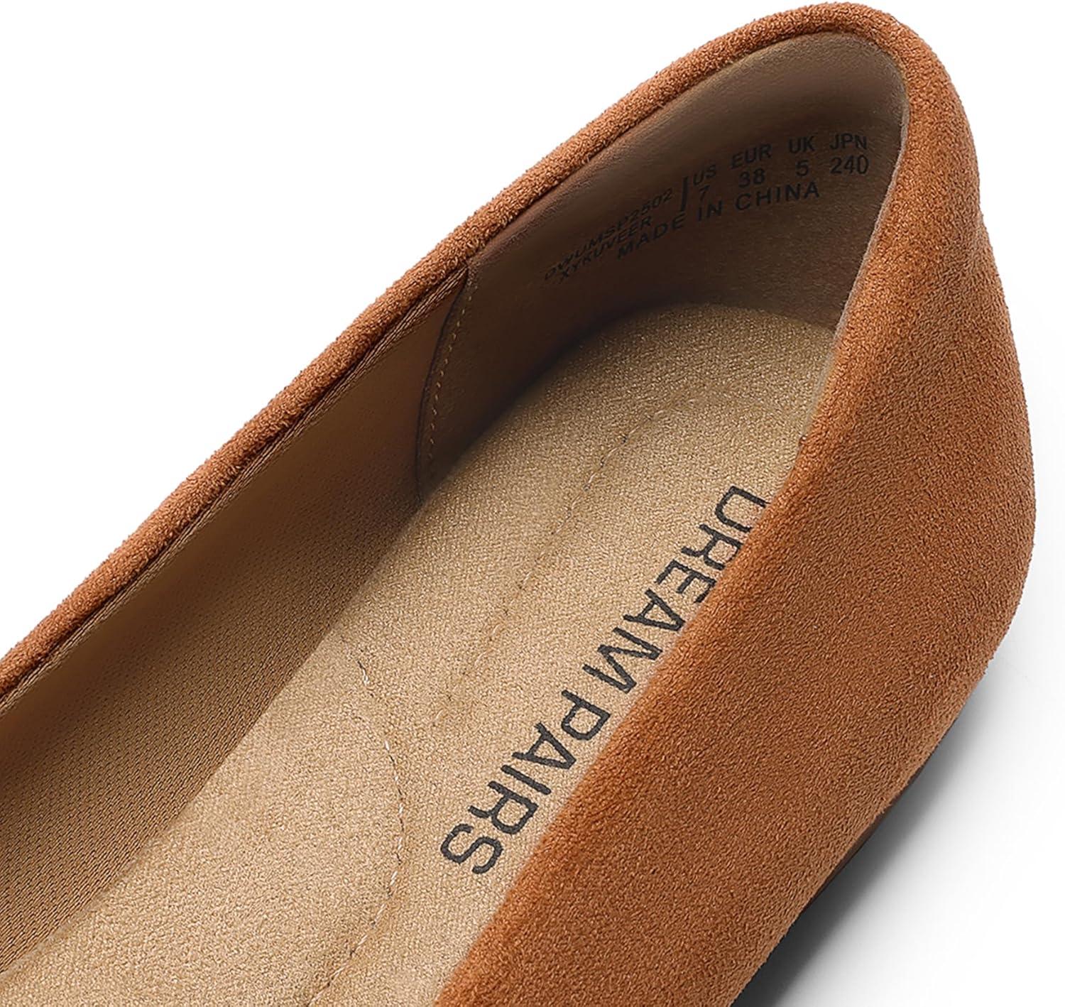 imageDREAM PAIRS Womens Flats Pointed Toe SlipOn Dressy Flat Shoes Comfortable Business Casual Dress Shoes for Office WorkBrown