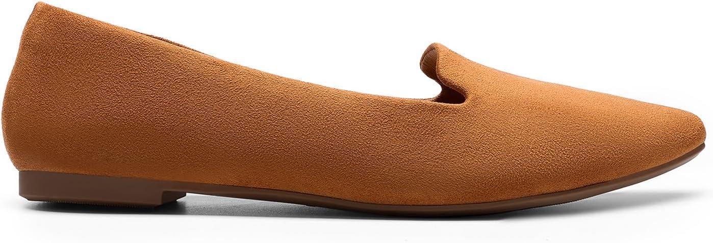 imageDREAM PAIRS Womens Flats Pointed Toe SlipOn Dressy Flat Shoes Comfortable Business Casual Dress Shoes for Office WorkBrown