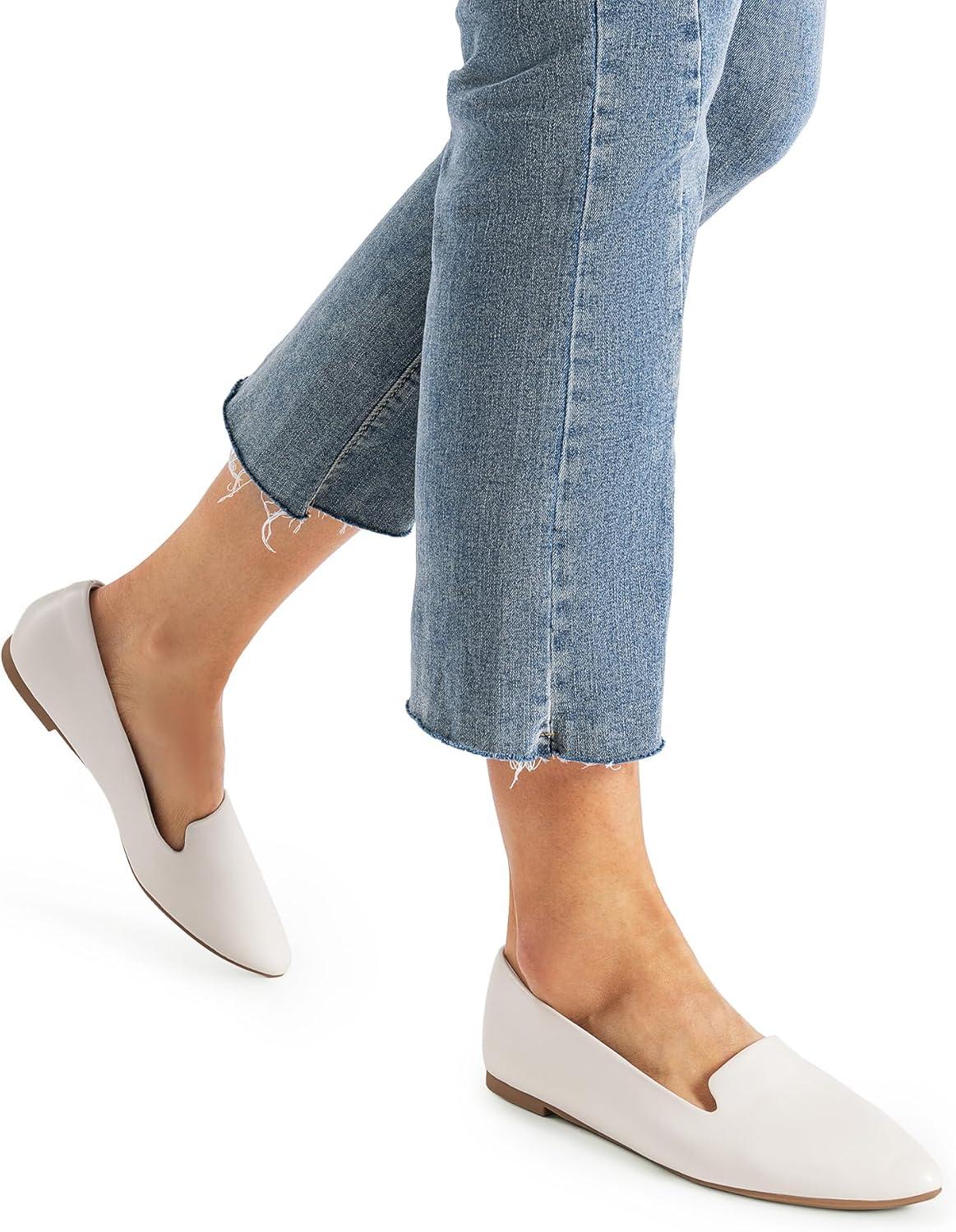 imageDREAM PAIRS Womens Flats Pointed Toe SlipOn Dressy Flat Shoes Comfortable Business Casual Dress Shoes for Office WorkWhite