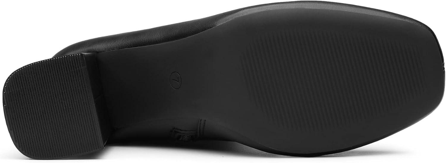 imageDREAM PAIRS Womens Gogo Boots Square Toe Chunky Wide Calf Knee High Boots For WomenBlackPu