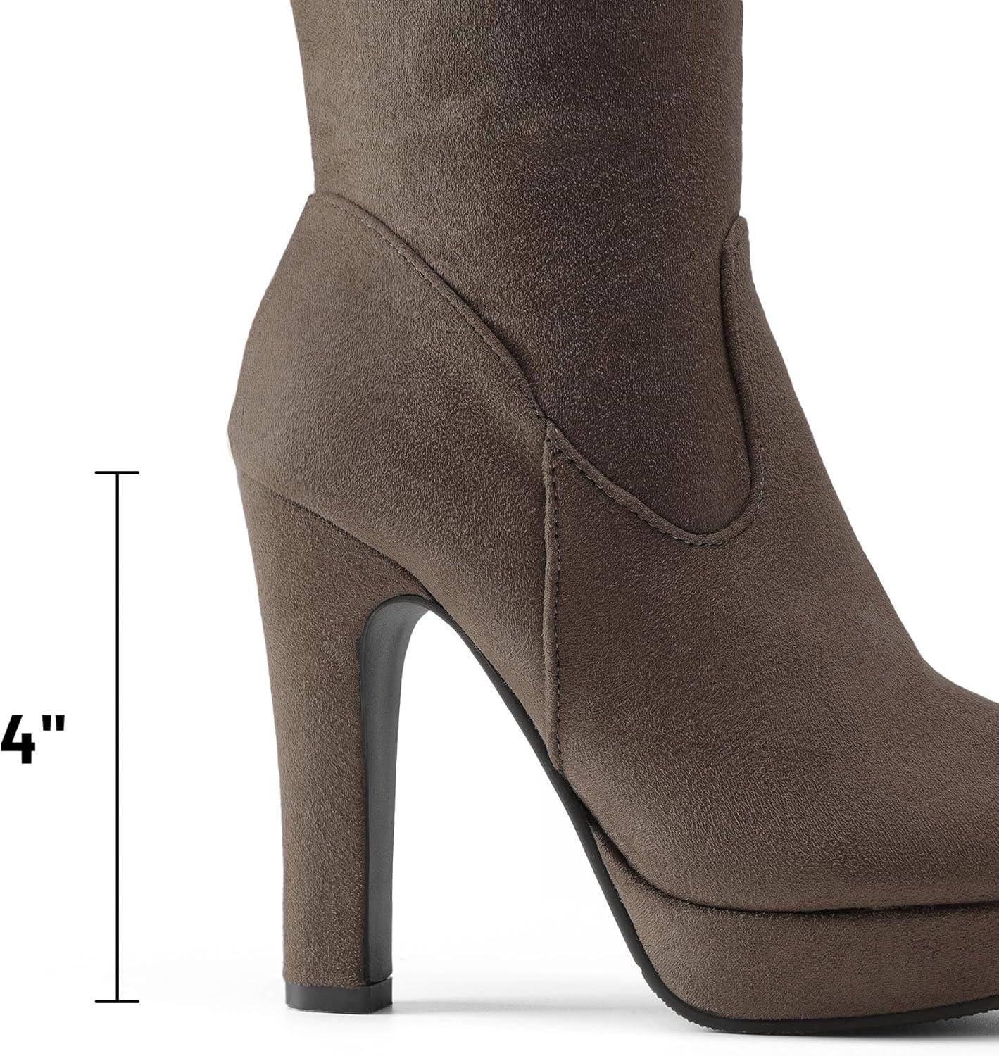 imageDREAM PAIRS Womens HIGHPLAT Black Chunky Thigh High Over The Knee High Heel BootsKhaki