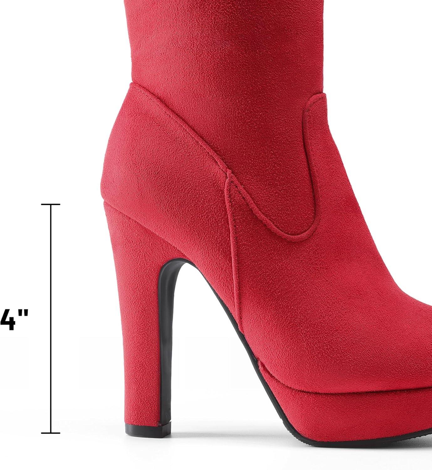 imageDREAM PAIRS Womens HIGHPLAT Black Chunky Thigh High Over The Knee High Heel BootsRed